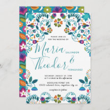 Boda de lujo de patrón floral de estilo mexicano