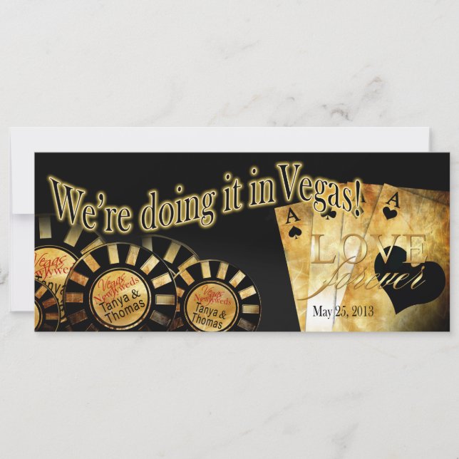 Invitación Boda de lujo de Tania y de Thomas Las Vegas (Anverso)