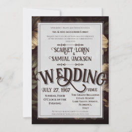 Invitación Boda de lujo elegante clásico retro oscuro