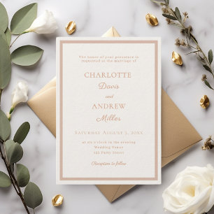 Invitación Boda de lujo elegante moderna de oro marfil