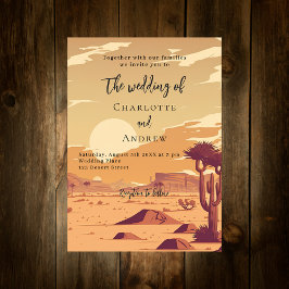 Invitación Boda de lujo en el paisaje del desierto retro terr