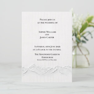 Invitación Boda de Lujo en las Montañas Highlands con Relieve