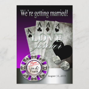 Invitación Boda de Lujo en Las Vegas   plata púrpura