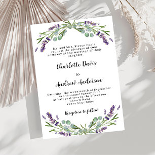 Invitación Boda de lujo formal y violeta Lavender