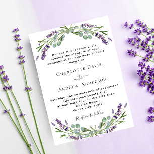 Invitación Boda de lujo formal y violeta Lavender