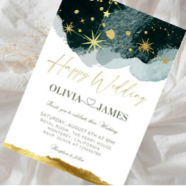 Invitación Boda de Lujo Galaxia - Noche Estrellada Celestial