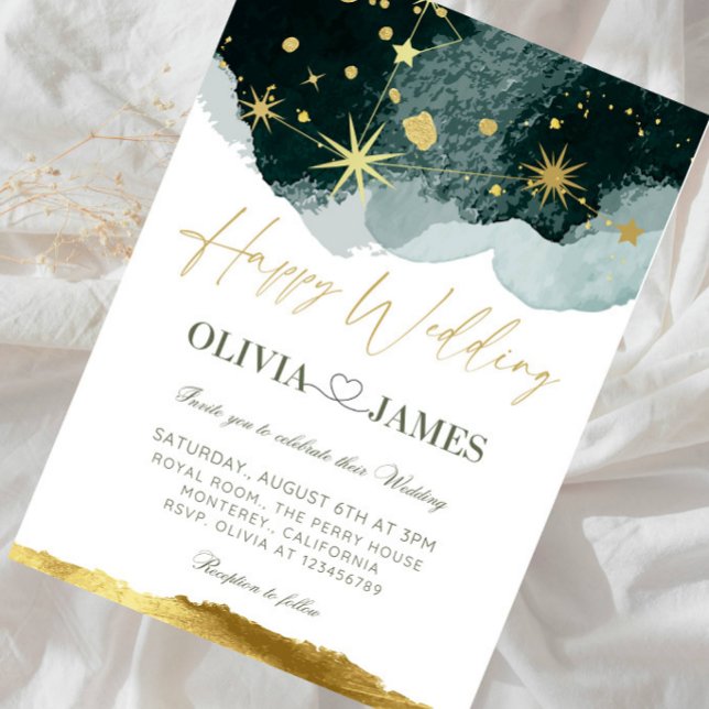 Invitación Boda de Lujo Galaxia - Noche Estrellada Celestial (Subido por el creador)