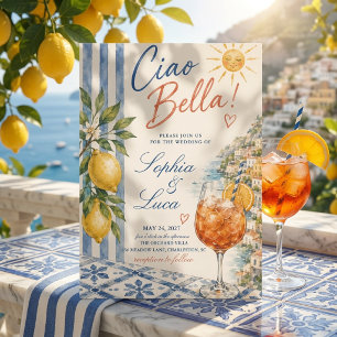 Invitación Boda de lujo italiana Ciao Bella con limón