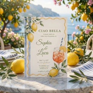 Invitación Boda de lujo italiana Ciao Bella con limón