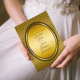 Invitación Boda de lujo marco ovalado de oro
