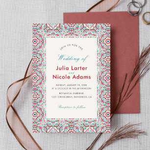 Invitación Boda de lujo metálico geométrico brillante