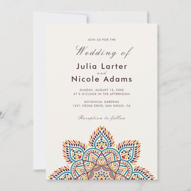 Invitación Boda de lujo metálico Glittering Geométrico (Anverso)