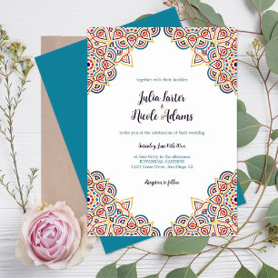 Invitación Boda de lujo metálico Glittering Geométrico