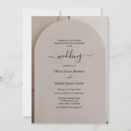 Invitación Boda de Lujo Neutral con Forma de Arco