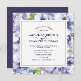 Invitación Boda de lujo Purple Floral Anemone