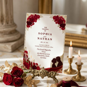 Invitación Boda de lujo real elegante monograma dorado
