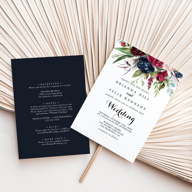 Invitación Boda De Lujo Y Espalda De Boho Floral De Lujo (Subido por el creador)