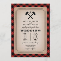 Boda De Lumberjack Monograma Ax De Búfalo