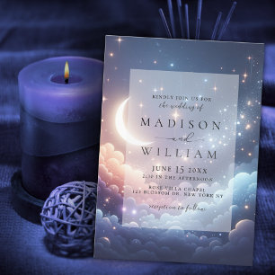 Invitación Boda de Luna Celeste y Estrellas