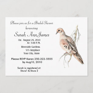 Invitación Boda de luto del pájaro de la paloma de la tortuga
