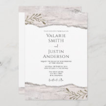 Boda de madera de Birch Rústico todo en uno