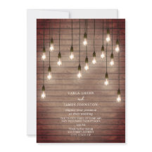 Boda de madera de bombillas de época