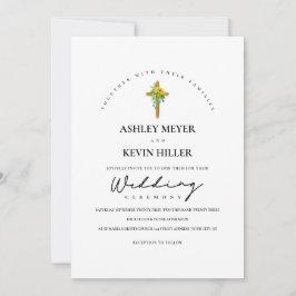 Invitación Boda de madera de flor de girasol y eucalipto