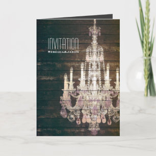 Invitación Boda de madera de la lámpara del granero rústico