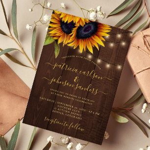 Invitación Boda de madera de paja de guijarros rústico y eleg