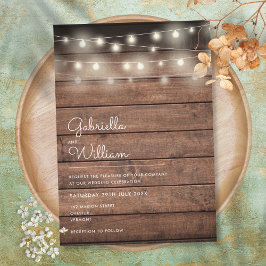 Invitación Boda De Madera Rústica
