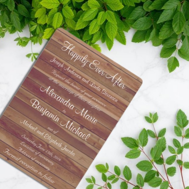 Invitación Boda de madera rústica (Subido por el creador)