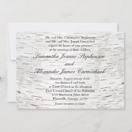 Invitación Boda de Madera Rústica de Birch Tree Bark