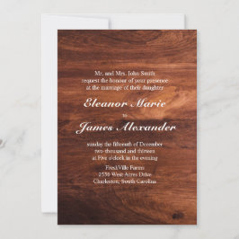 Invitación Boda de madera rústica de granero