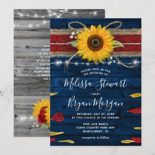 Invitación Boda De Madera Rústica Rústica De La Rosa Roja De 