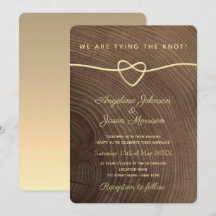 Invitación Boda de madera simple y elegante