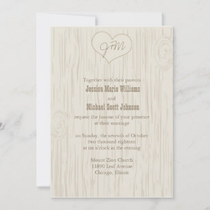 Invitación Boda de madera tallada