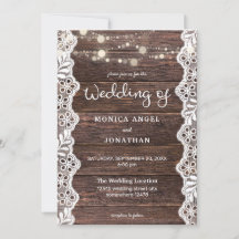 Boda de Madera y Encaje con Luces de Cuerda