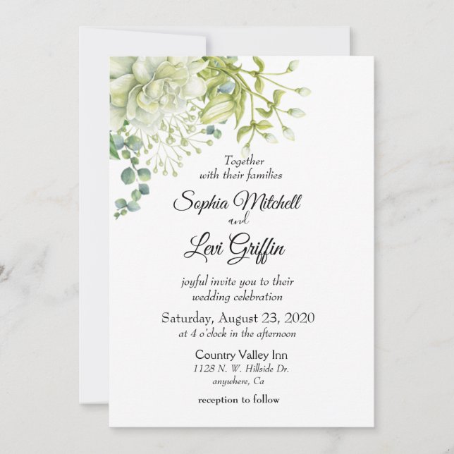 Invitación Boda de madurez botánica (Anverso)