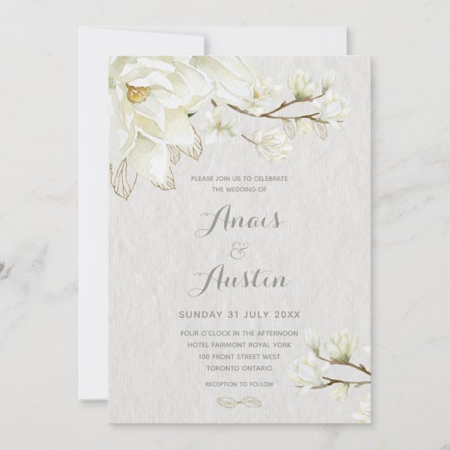 Invitación Boda de Magnolia Afternoon (Anverso)