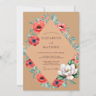 Invitación Boda de Magnolia Amapola Coral