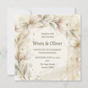 Invitación Boda de Magnolia Marfil