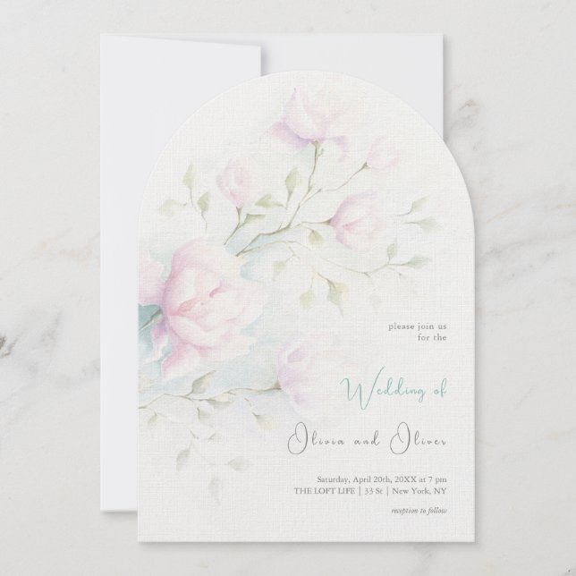 Invitación Boda de Magnolia Rosa (Anverso)