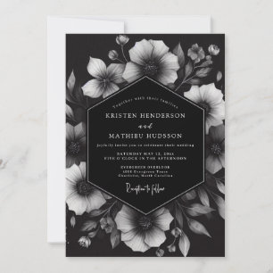 Invitación Boda de mancha de tinta de carbón