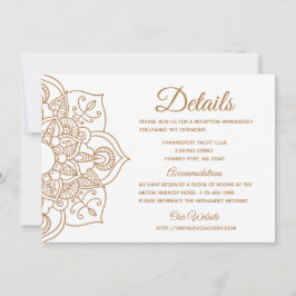 Invitación Boda de Mandala detalla a Brown Boho indio moderno