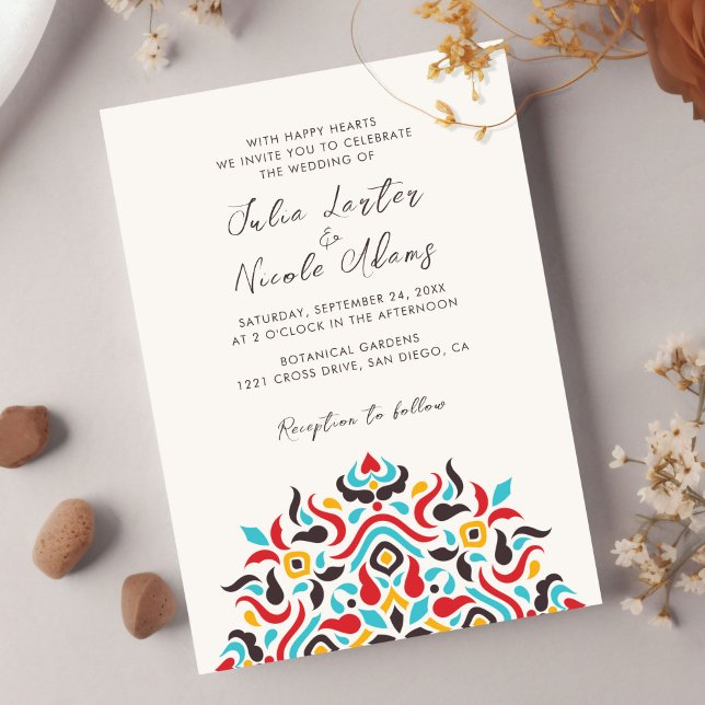 Invitación Boda de Mandala Geométrico Estético de Lujo (Subido por el creador)