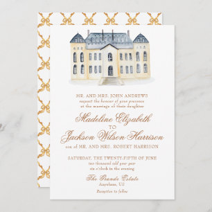 Invitación Boda de Mano de Agua Inglés