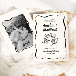 Invitación Boda de mano moderna y caprichosa