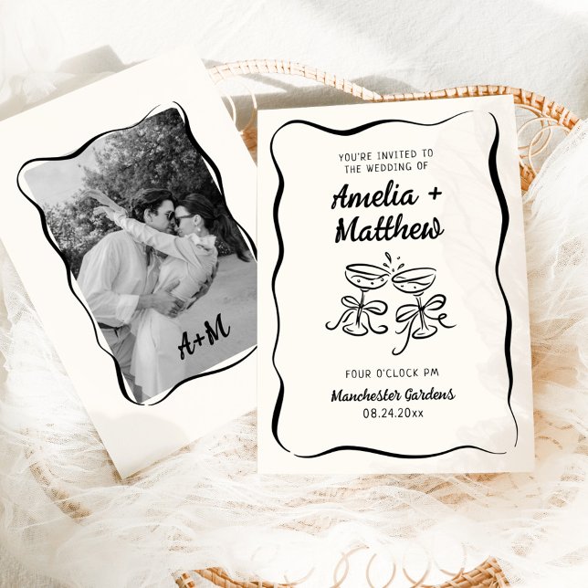 Invitación Boda de mano moderna y caprichosa (Subido por el creador)