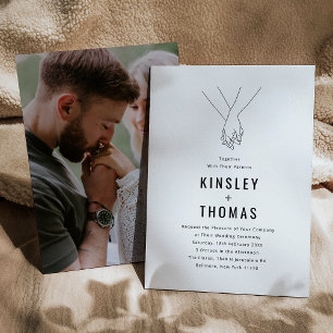 Invitación Boda de manos minimalistas