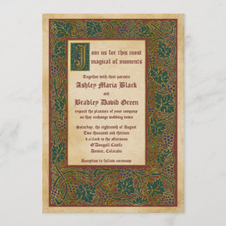Invitación Boda de manuscritos de estilo medieval iluminado d